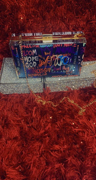 Ly'Raimo Beauty " Square Purse With Color Words"